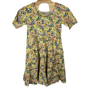 Dress Addict 100% Cotton Tiered Floral Midi Sundress Large Pockets Short Sleeve